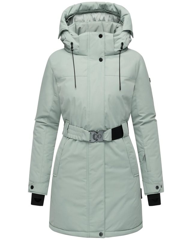 Navahoo Wintermantel »Frostkuss 14« Warmer Damen Mantel mit abnehmbarer Kapuze und Taillengürtel