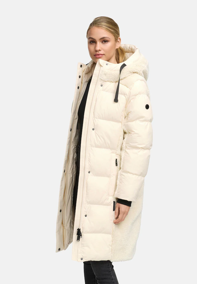 Navahoo Wintermantel »Funkelteddy 14« Warmer Mantel mit Teddyplüsch-Akzenten und Taillengürtel