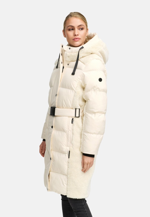 Navahoo Wintermantel »Funkelteddy 14« Warmer Mantel mit Teddyplüsch-Akzenten und Taillengürtel