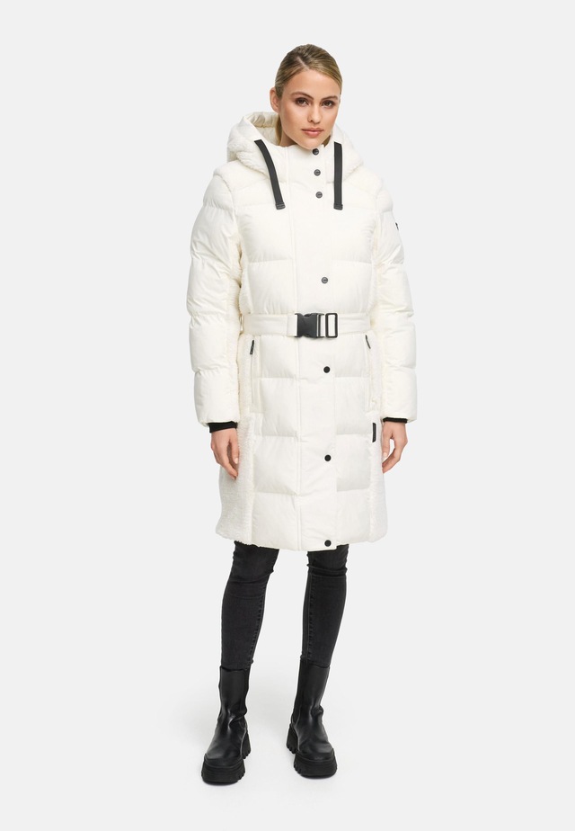 Navahoo Wintermantel »Funkelteddy 14« Warmer Mantel mit Teddyplüsch-Akzenten und Taillengürtel