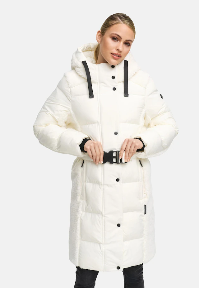 Navahoo Wintermantel »Funkelteddy 14« Warmer Mantel mit Teddyplüsch-Akzenten und Taillengürtel