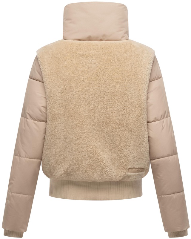 Navahoo Plüschjacke »Teddyzone 14« ohne Kapuze Teddy-Fleece Jacke mit hohem Kragen