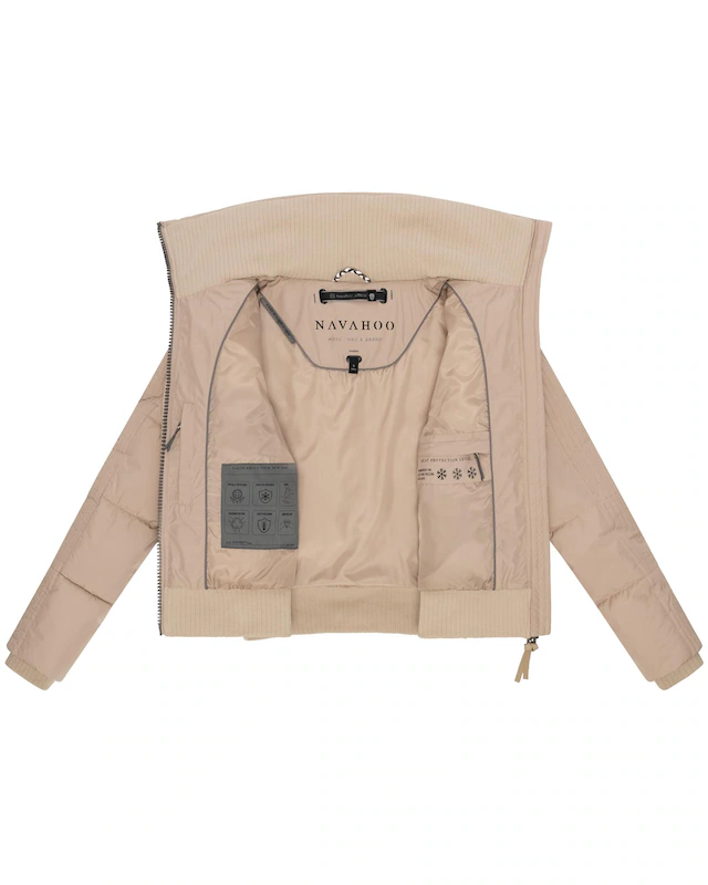 Navahoo Plüschjacke »Teddyzone 14« ohne Kapuze Teddy-Fleece Jacke mit hohem Kragen