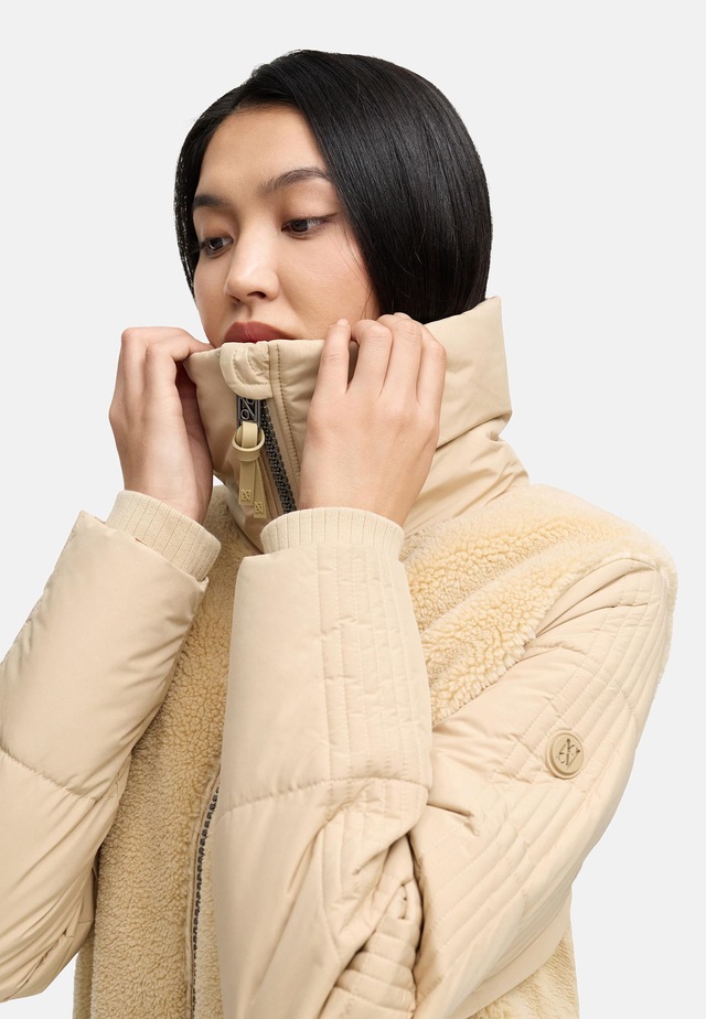 Navahoo Plüschjacke »Teddyzone 14« ohne Kapuze Teddy-Fleece Jacke mit hohem Kragen