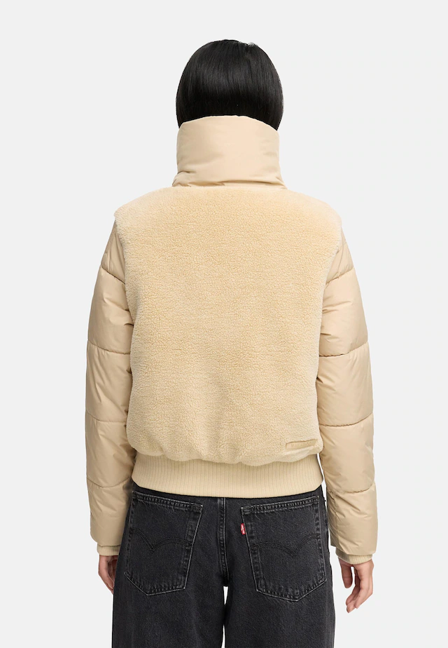 Navahoo Plüschjacke »Teddyzone 14« ohne Kapuze Teddy-Fleece Jacke mit hohem Kragen