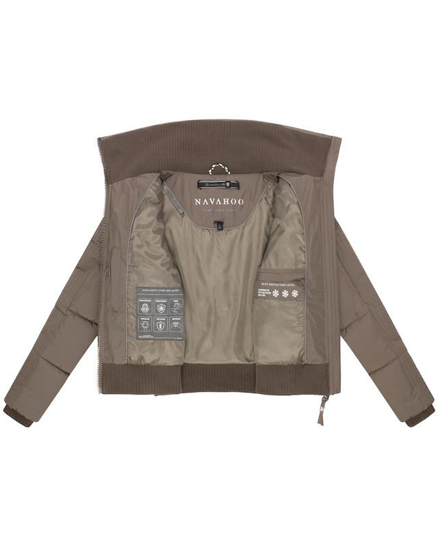 Navahoo Plüschjacke »Teddyzone 14« ohne Kapuze Teddy-Fleece Jacke mit hohem Kragen
