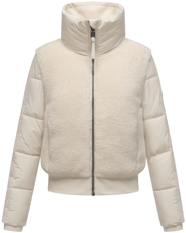 Navahoo Plüschjacke »Teddyzone 14« ohne Kapuze Teddy-Fleece Jacke mit hohem Kragen