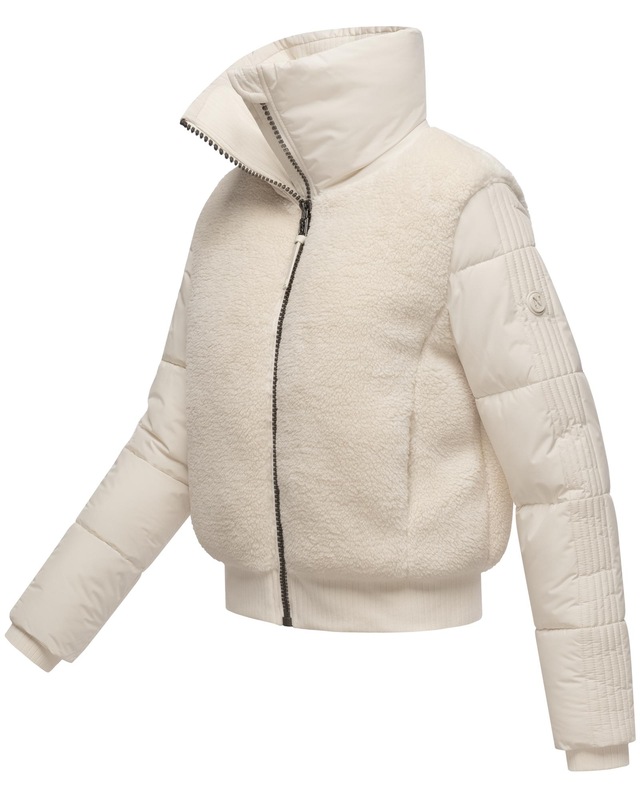 Navahoo Plüschjacke »Teddyzone 14« ohne Kapuze Teddy-Fleece Jacke mit hohem Kragen