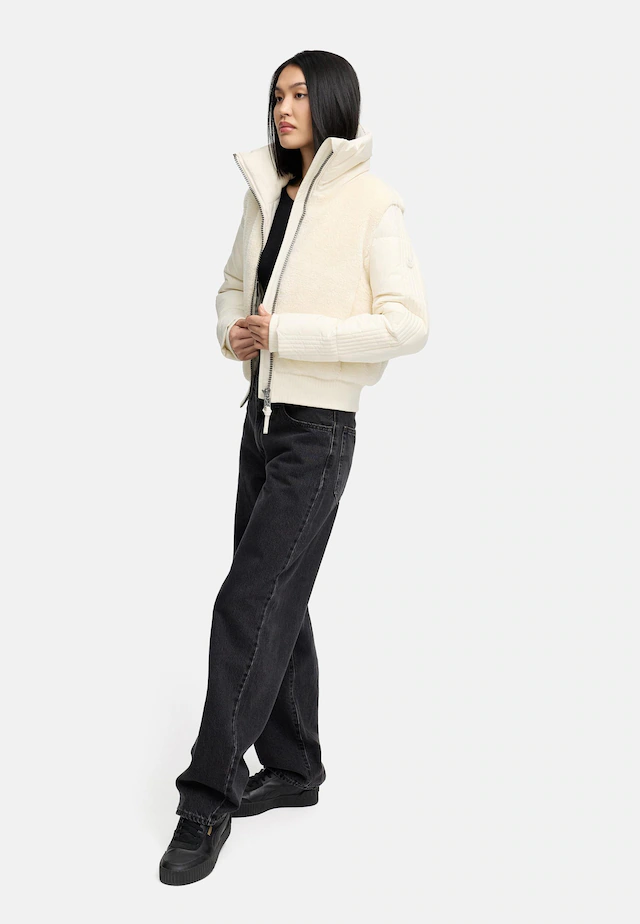 Navahoo Plüschjacke »Teddyzone 14« ohne Kapuze Teddy-Fleece Jacke mit hohem Kragen