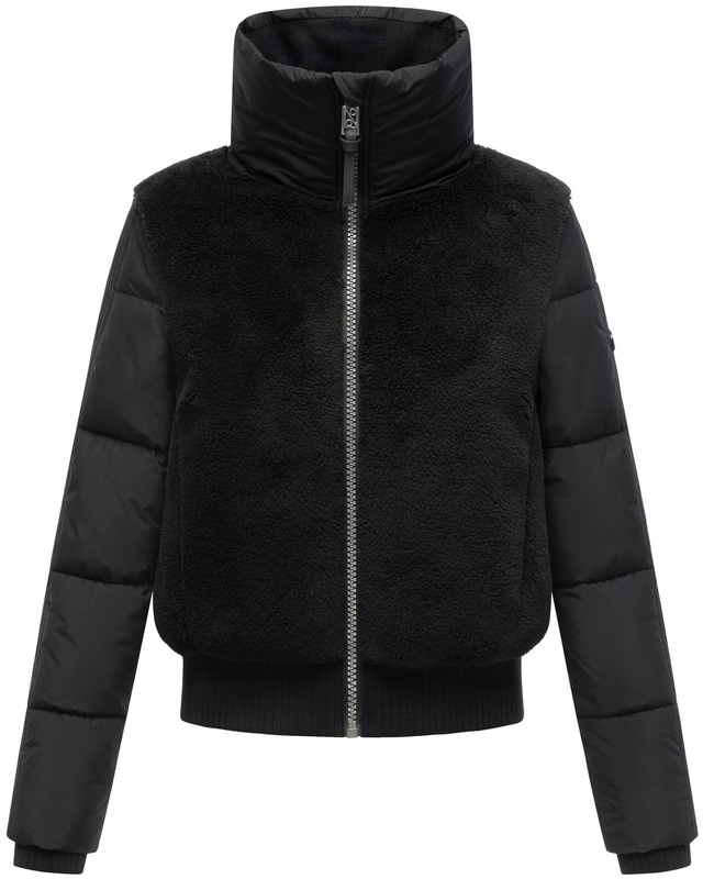 Navahoo Plüschjacke »Teddyzone 14« ohne Kapuze Teddy-Fleece Jacke mit hohem Kragen