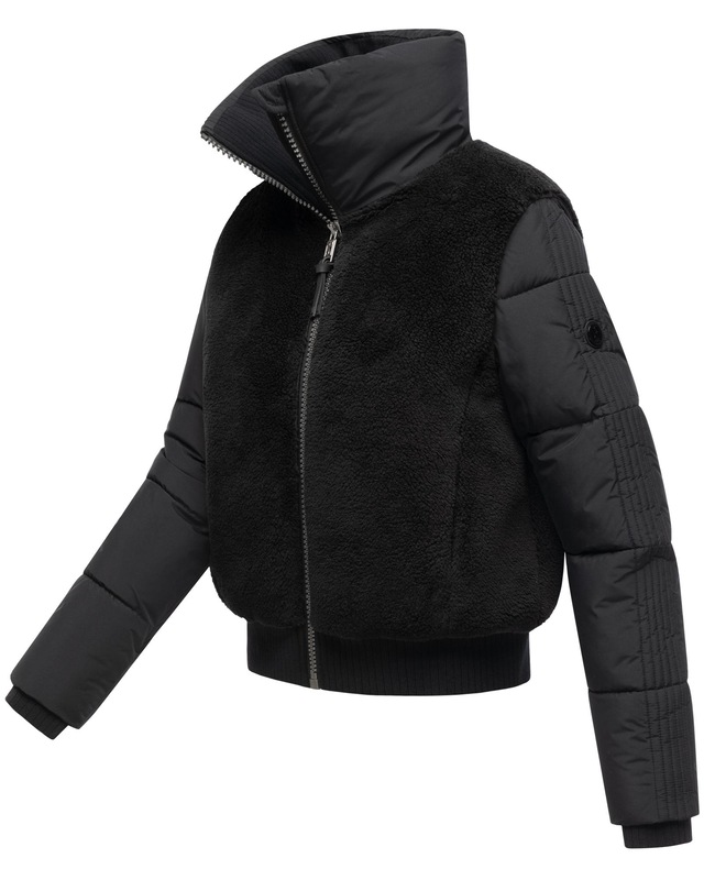 Navahoo Plüschjacke »Teddyzone 14« ohne Kapuze Teddy-Fleece Jacke mit hohem Kragen