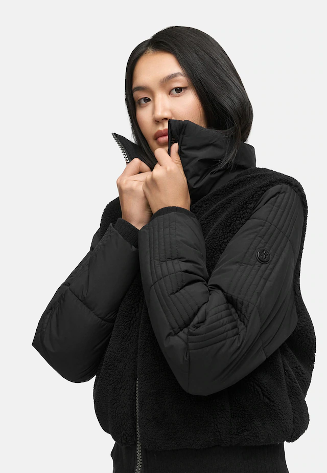 Navahoo Plüschjacke »Teddyzone 14« ohne Kapuze Teddy-Fleece Jacke mit hohem Kragen