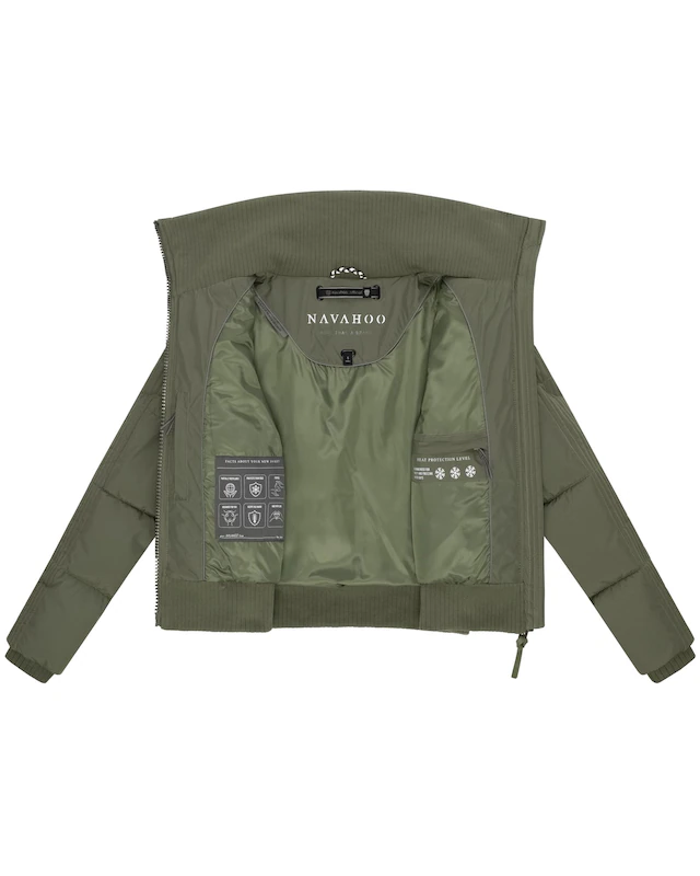 Navahoo Plüschjacke »Teddyzone 14« ohne Kapuze Teddy-Fleece Jacke mit hohem Kragen