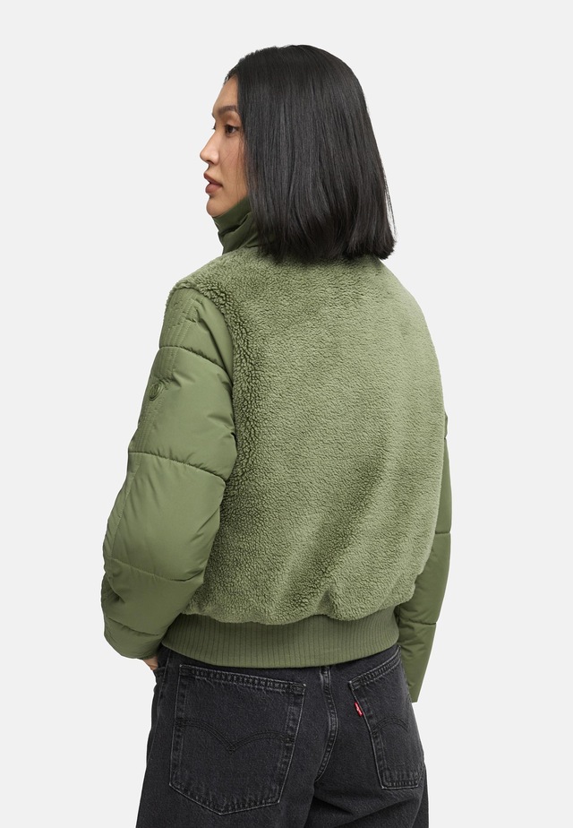 Navahoo Plüschjacke »Teddyzone 14« ohne Kapuze Teddy-Fleece Jacke mit hohem Kragen