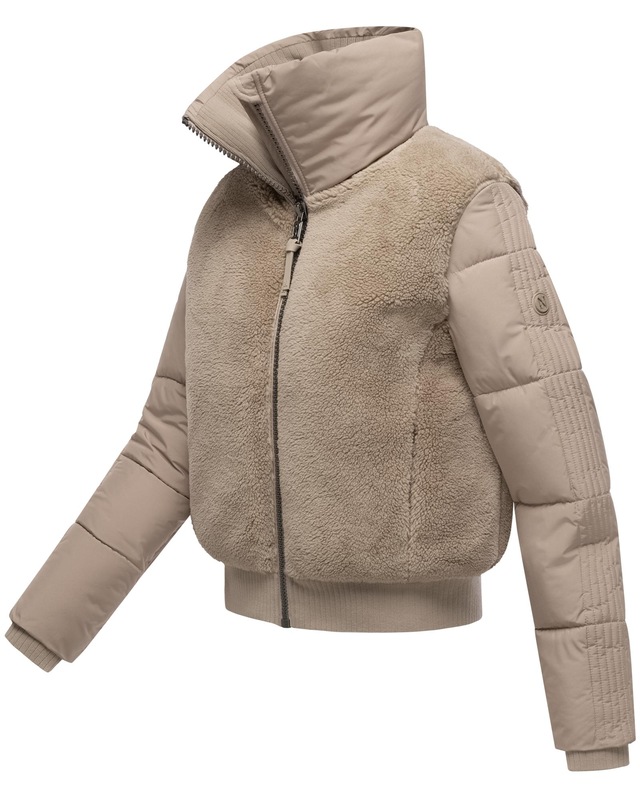 Navahoo Plüschjacke »Teddyzone 14« ohne Kapuze Teddy-Fleece Jacke mit hohem Kragen