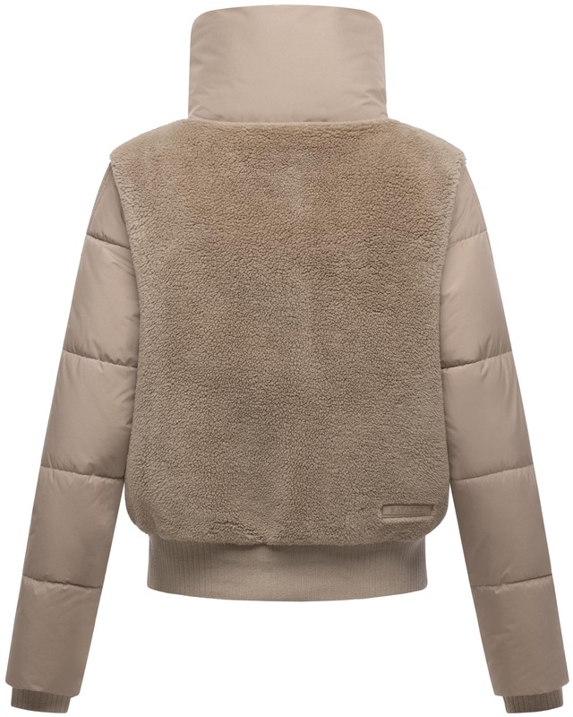 Navahoo Plüschjacke »Teddyzone 14« ohne Kapuze Teddy-Fleece Jacke mit hohem Kragen