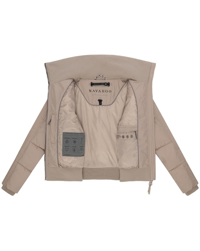 Navahoo Plüschjacke »Teddyzone 14« ohne Kapuze Teddy-Fleece Jacke mit hohem Kragen