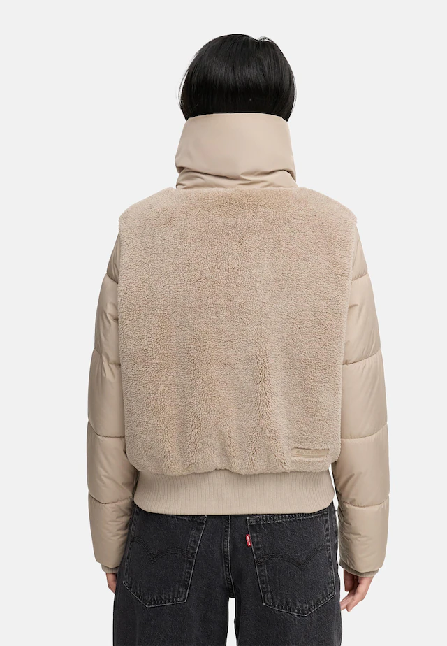 Navahoo Plüschjacke »Teddyzone 14« ohne Kapuze Teddy-Fleece Jacke mit hohem Kragen