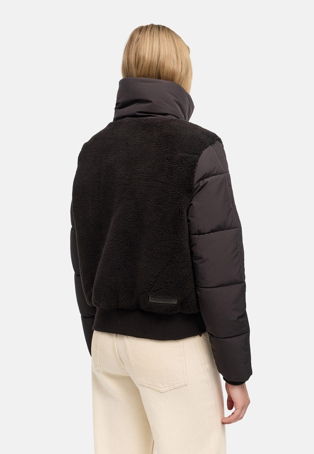 Navahoo Plüschjacke »Teddyzone 14« ohne Kapuze Teddy-Fleece Jacke mit hohem Kragen
