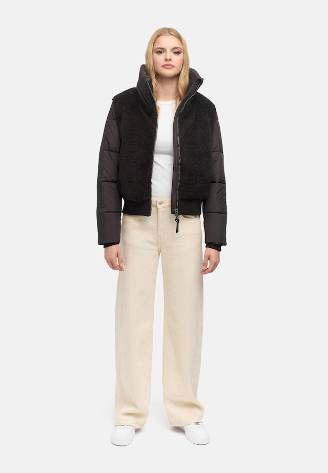 Navahoo Plüschjacke »Teddyzone 14« ohne Kapuze Teddy-Fleece Jacke mit hohem Kragen