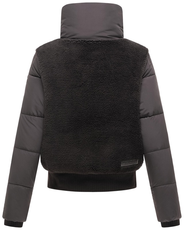 Navahoo Plüschjacke »Teddyzone 14« ohne Kapuze Teddy-Fleece Jacke mit hohem Kragen