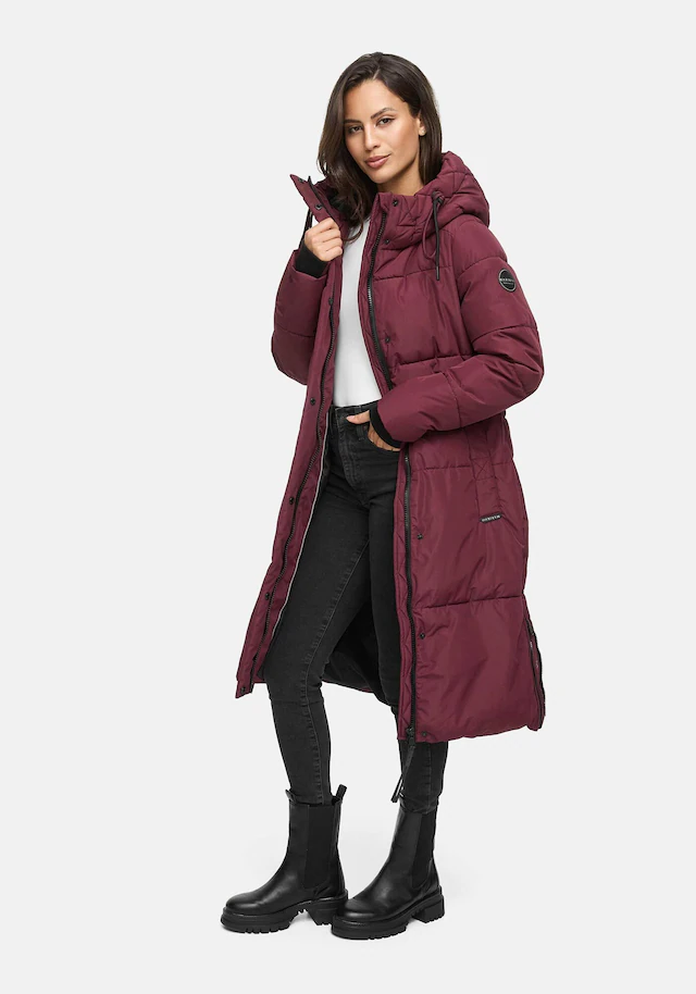 Marikoo Winterjacke »Michikoo« Extra langer Schnitt mit seitlichen Gehschlitzen