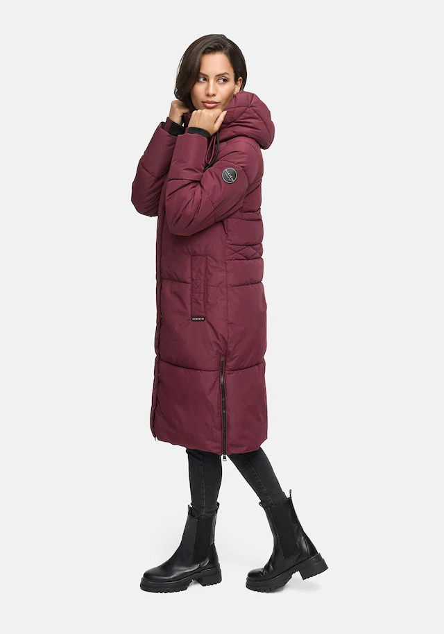 Marikoo Winterjacke »Michikoo« Extra langer Schnitt mit seitlichen Gehschlitzen