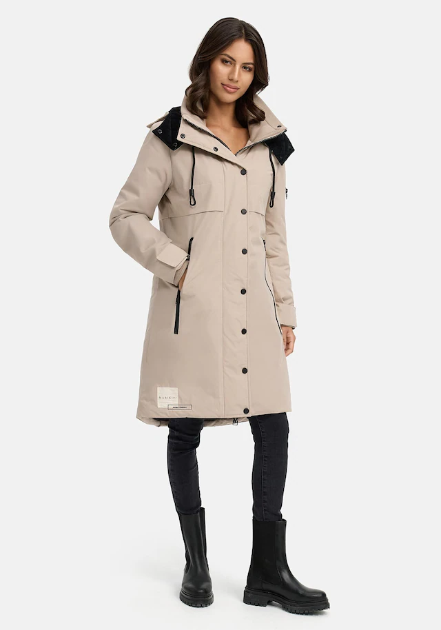 Marikoo Winterjacke »Anoukaa« langer Parka mit abnehmbarer Kapuze