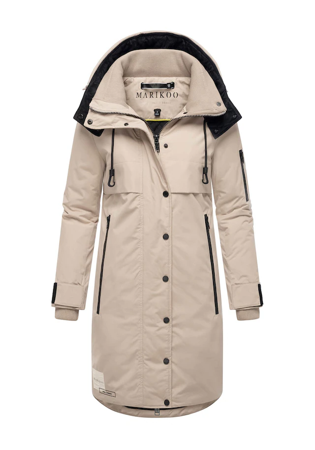 Marikoo Winterjacke »Anoukaa« langer Parka mit abnehmbarer Kapuze