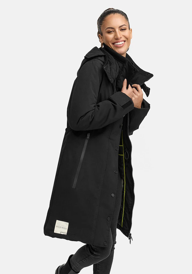 Marikoo Winterjacke »Anoukaa« langer Parka mit abnehmbarer Kapuze