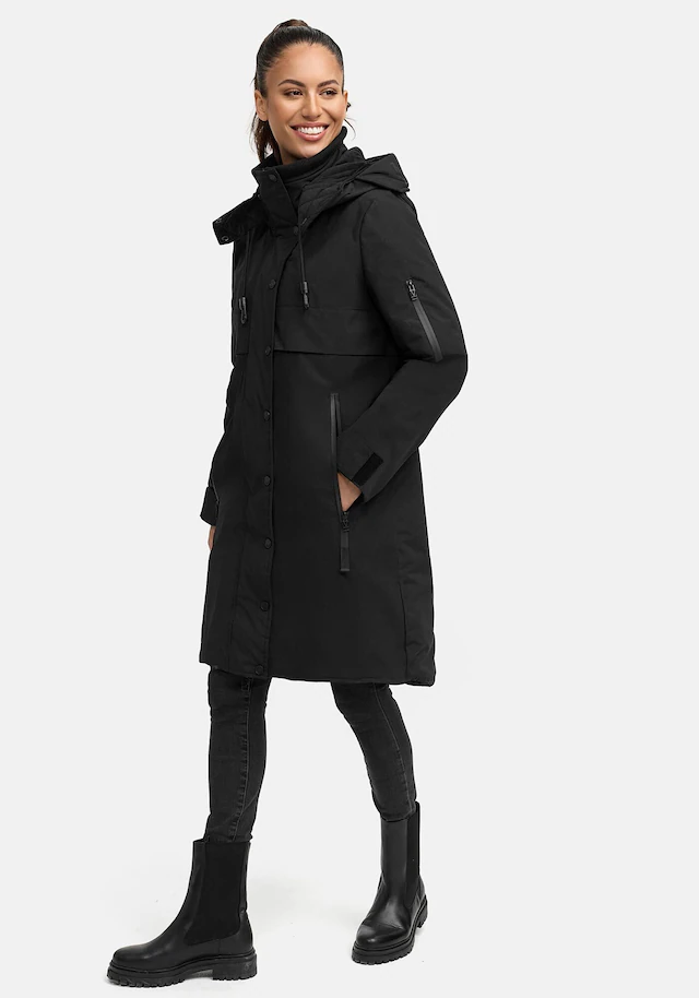 Marikoo Winterjacke »Anoukaa« langer Parka mit abnehmbarer Kapuze