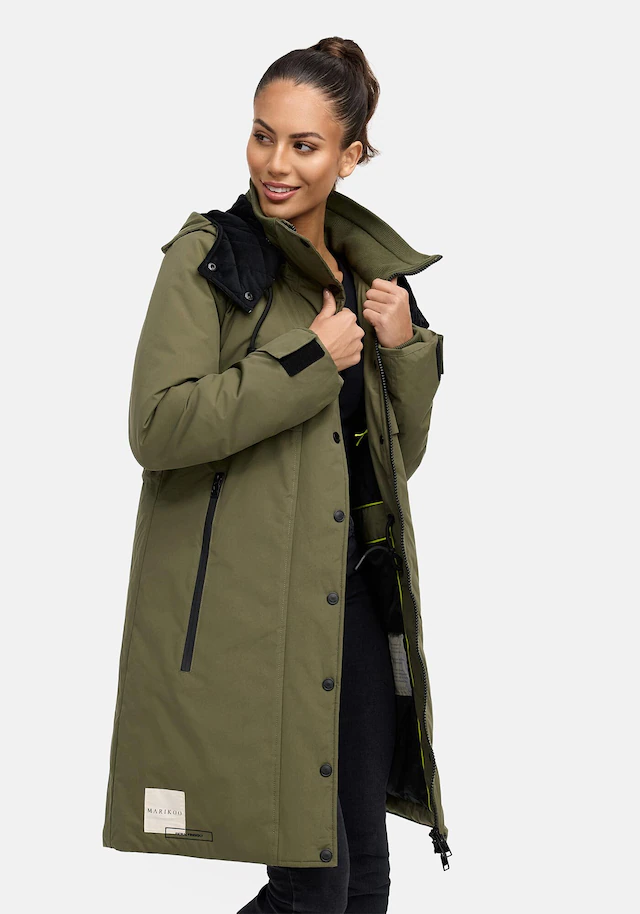 Marikoo Winterjacke »Anoukaa« langer Parka mit abnehmbarer Kapuze