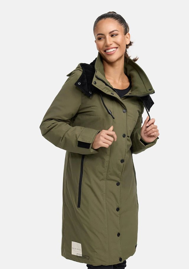 Marikoo Winterjacke »Anoukaa« langer Parka mit abnehmbarer Kapuze