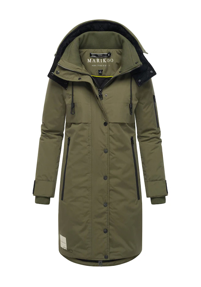 Marikoo Winterjacke »Anoukaa« langer Parka mit abnehmbarer Kapuze