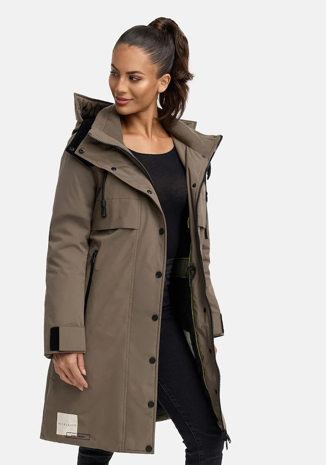 Marikoo Winterjacke »Anoukaa« langer Parka mit abnehmbarer Kapuze