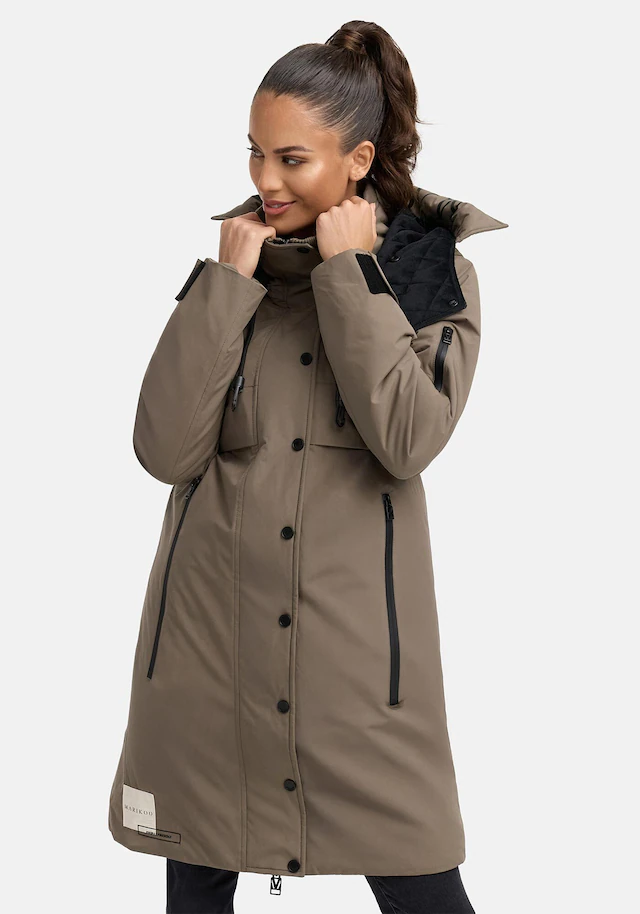 Marikoo Winterjacke »Anoukaa« langer Parka mit abnehmbarer Kapuze