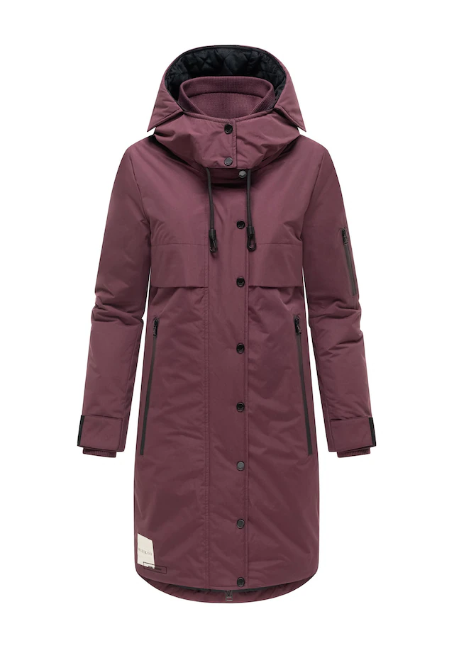 Marikoo Winterjacke »Anoukaa« langer Parka mit abnehmbarer Kapuze