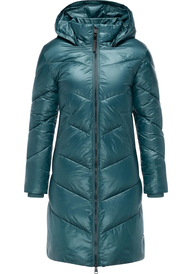 Ragwear Wintermantel »Rebelka Shiny« Glänzender Winter Steppmantel mit Kapuze