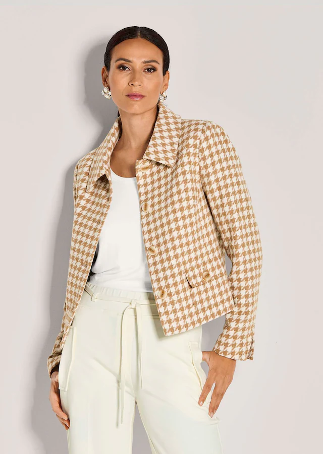 MADELEINE Jackenblazer »Blazer Leicht gefütterter Hahnentritt-Blazer in verkürzter Form« Hahnentritt Muste