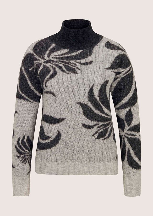 MADELEINE Longpullover »Strickpullover Stilvoller Wollpullover mit floralem Jacquard-Muster« Allover-Jacquard
