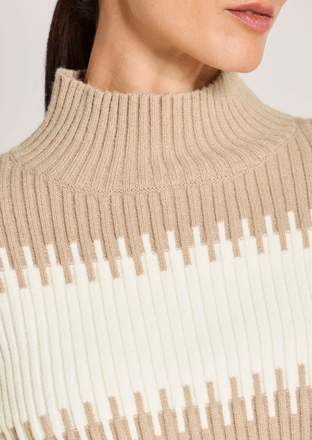 MADELEINE Longpullover »Strickpullover Stilvoller Winterpullover mit Blockstreifen« Weicher Garnmix mit Wolle