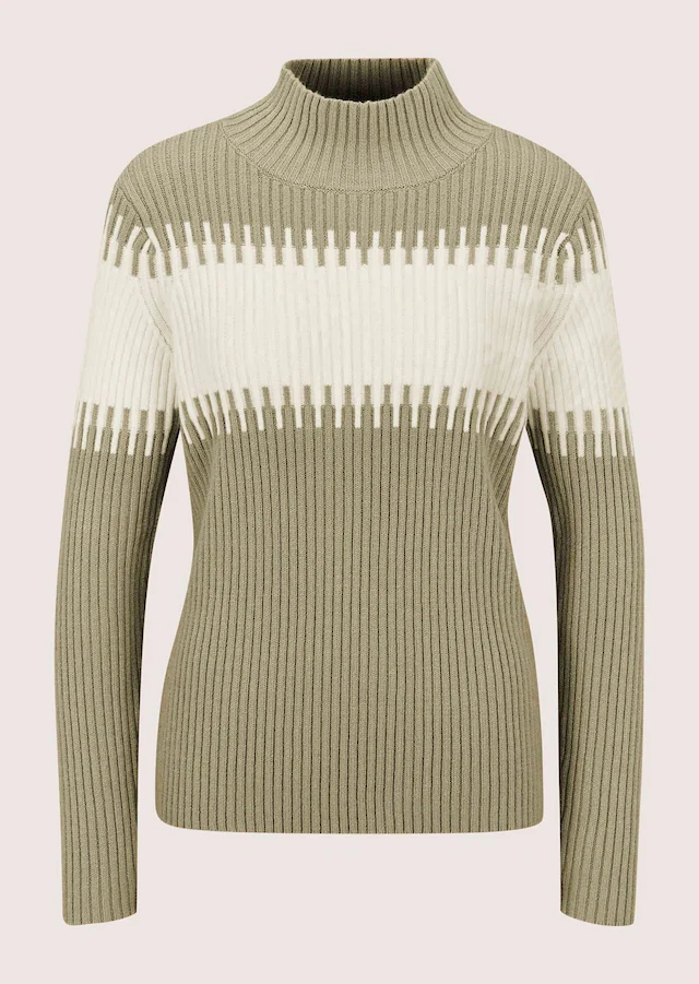 MADELEINE Longpullover »Strickpullover Stilvoller Winterpullover mit Blockstreifen« Weicher Garnmix mit Wolle