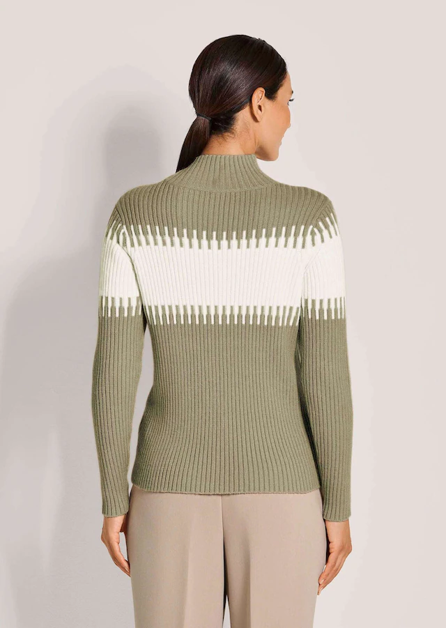 MADELEINE Longpullover »Strickpullover Stilvoller Winterpullover mit Blockstreifen« Weicher Garnmix mit Wolle