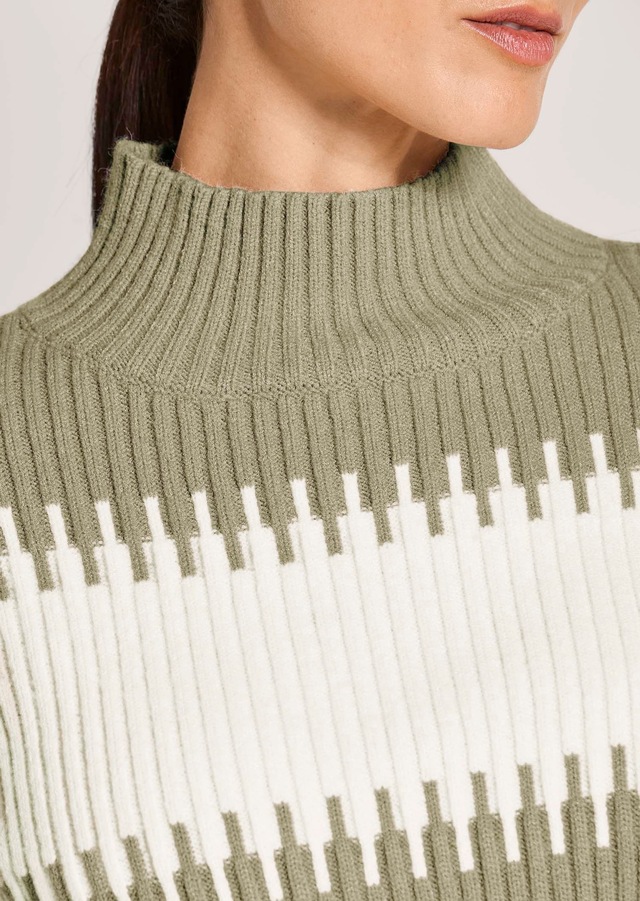MADELEINE Longpullover »Strickpullover Stilvoller Winterpullover mit Blockstreifen« Weicher Garnmix mit Wolle