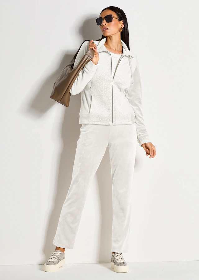 MADELEINE Schlupfhose »Sweathose Elegante Hose mit Leo-Print«