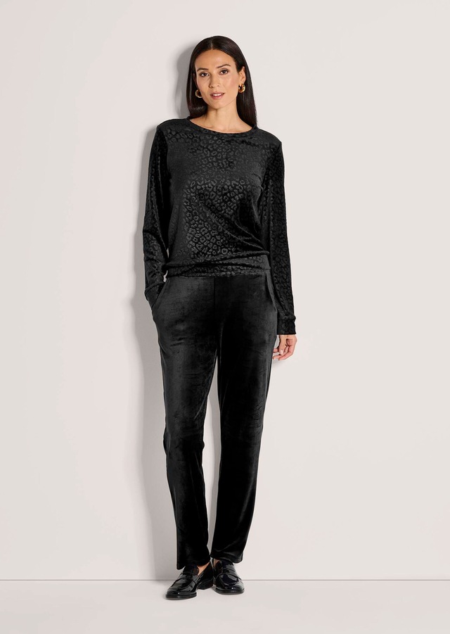 MADELEINE Schlupfhose »Sweathose Elegante Hose mit Leo-Print«
