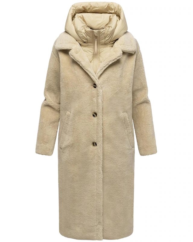 Navahoo Wintermantel »Teddyzauber 14« Plüschmantel aus Teddyfleece mit abnehmbarem Krageneinsatz