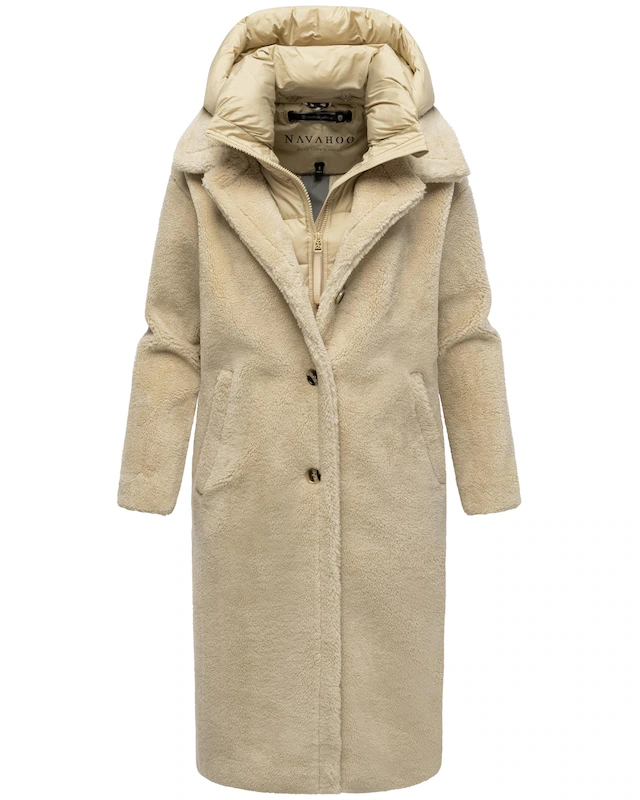 Navahoo Wintermantel »Teddyzauber 14« Plüschmantel aus Teddyfleece mit abnehmbarem Krageneinsatz