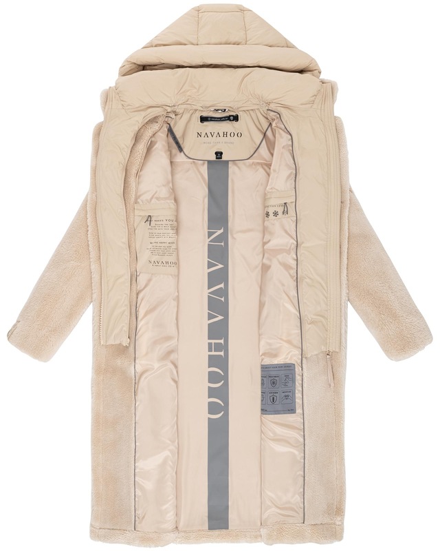 Navahoo Wintermantel »Teddyzauber 14« Plüschmantel aus Teddyfleece mit abnehmbarem Krageneinsatz