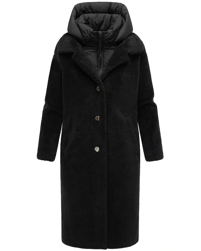 Navahoo Wintermantel »Teddyzauber 14« Plüschmantel aus Teddyfleece mit abnehmbarem Krageneinsatz